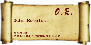 Ochs Romulusz névjegykártya